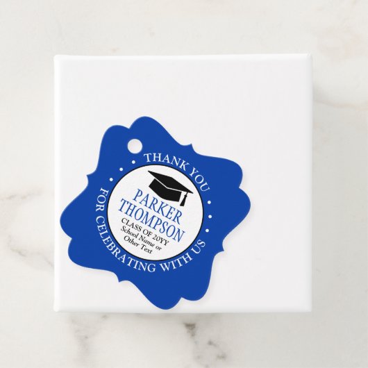 1 Foto Abschluss Danke Royal Blue Extravagant Geschenkanhänger (Beispiel)