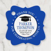 1 Foto Abschluss Danke Royal Blue Extravagant Geschenkanhänger (Vorderseite)