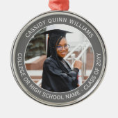 1 Foto Abschluss Elegant Einfach grau und weiß Ornament Aus Metall (Vorne)