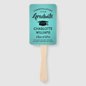 1 Foto Abschluss Elegant gebürstet Aquamarin Blau  Fächer (Vorderseite)