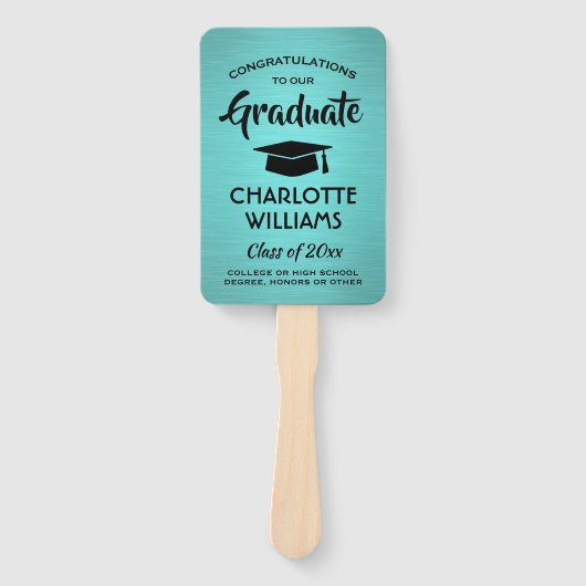 1 Foto Abschluss Elegant gebürstet Aquamarin Blau Fächer (Vorderseite)