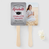 1 Foto Abschluss Elegant Graues Rotes Schwarz Fächer (Vorne und Hinten)