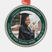 1 Foto Abschluss Elegant Modernes Dunkelgrün Ornament Aus Metall (Vorne)