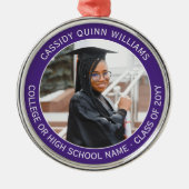 1 Foto Abschluss Elegant Modernes Lila und Weiß Ornament Aus Metall (Vorne)