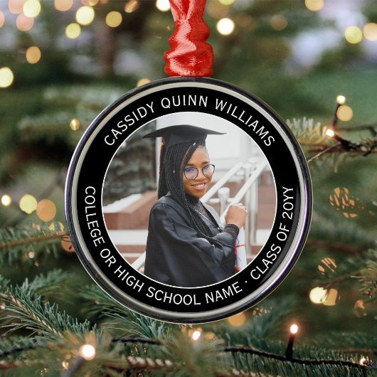 1 Foto Abschluss Elegant Modernes Schwarz und Weiß Ornament Aus Metall