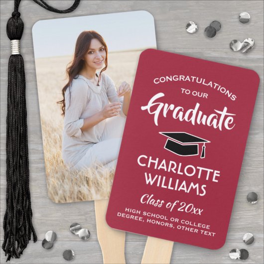 1 Foto Abschluss Elegant Rot Weiß und Schwarz Fächer