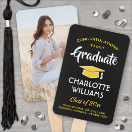 1 Foto Abschluss Elegantes Schwarzes Gelb Fächer