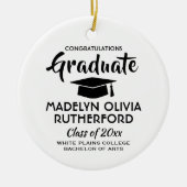 1 Foto Abschluss Glückwunsch Schwarz/Weiß Keramik Ornament (Vorne)