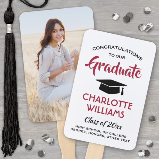 1 Foto Abschluss Modernes Rotes Schwarz und Weiß Fächer