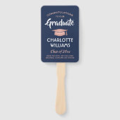 1 Foto Abschluss Navy Blue und Pink Rose Gold Fächer (Vorderseite)