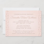 1 Foto Abschluss Rosa und Rose Gold Glitzer Einladung (Rückseite)