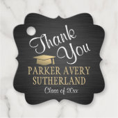 1 Foto Abschluss Vielen Dank, Schwarz und Gold Ext Geschenkanhänger (Vorderseite)