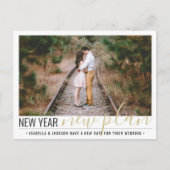 1 Foto Änderung von Plänen Hochzeit Neujahr Urlaub Ankündigungspostkarte (Vorderseite)