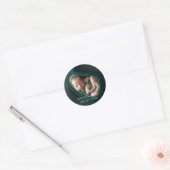 1 Foto Baby Birth Announction Round Sticker (Umschlag)