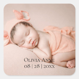 1 Foto Baby Birth Announction Sticker