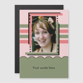 1 Foto benutzerdefinierte, grün rosa Magnetkarte Magneteinladung (Vorne/Hinten)