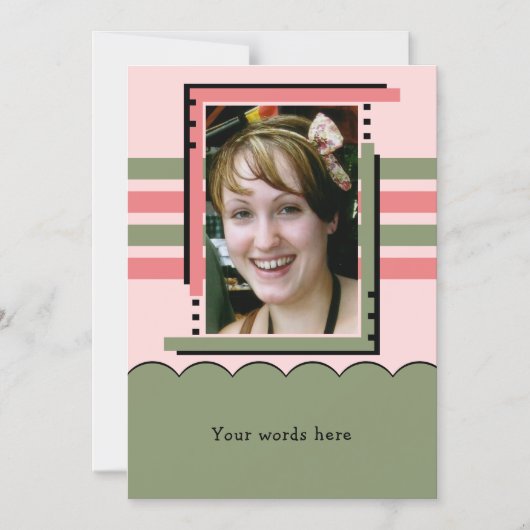 1 Foto benutzerdefinierte, grün rosa Magnetkarte Magneteinladung (Vorderseite)