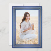 1 Foto Brushed Royal Blue and Gold Abschluss Einladung (Rückseite)