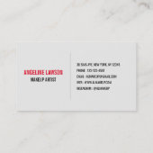 1 Foto Chic & Simple Makeup Artist Business Card Visitenkarte (Rückseite)
