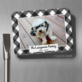 1 Foto Collage Familienname - Buffalo Karo Black Magnet