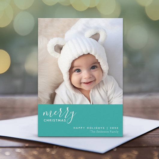 1 Foto Collage Minimal Frohe Weihnachten - blau