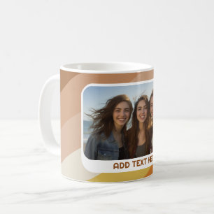 1 Foto-Collage - Text - Retro-Streifen Warme Farbe Kaffeetasse