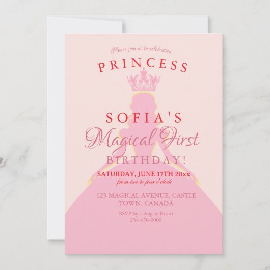 1. Foto der Prinzessin Einladung (Vorderseite)