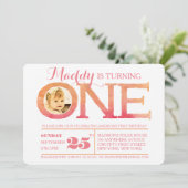 1. Foto-Einladung Geburtstag Ombre Einladung (Stehend Vorderseite)