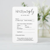 1 Foto Elegant Simple Script Kindly Antwort Hochze (Stehend Vorderseite)