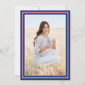 1 Foto Elegante Glückwunsch Red White Blue Abschlu Einladung (Rückseite)