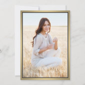 1 Foto Elegante Glückwünsche Schwarz und Gold Absc Einladung (Rückseite)