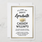 1 Foto Eleganter Einfache Schwarze Gold Abschluss Ankündigung (Vorderseite)