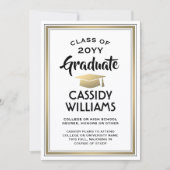 1 Foto Eleganter Einfache Schwarze Gold Abschluss Ankündigung (Vorderseite)