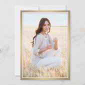 1 Foto Eleganter Einfache Schwarze Gold Abschluss Ankündigung (Rückseite)