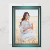 1 Foto Eleganter Grüner Abschluss Einladung (Rückseite)