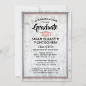 1 Foto Eleganter Marmor & Rosa Rose Gold Abschluss Einladung (Vorderseite)