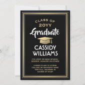 1 Foto Eleganter Moderner Schwarzer Abschluss Ankündigung (Vorderseite)