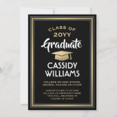 1 Foto Eleganter Moderner Schwarzer Abschluss Ankündigung (Vorderseite)