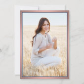 1 Foto Eleganter Navy Blue and Pink Abschluss Einladung (Rückseite)