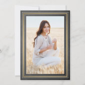 1 Foto Elegantes Black Chalkboard & Gold Abschluss Einladung (Rückseite)