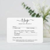 1 Foto Essensoptionen Songwunsch Einfache Hochzeit RSVP Karte (Stehend Vorderseite)