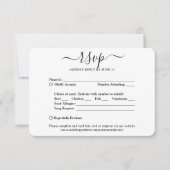 1 Foto Essensoptionen Songwunsch Einfache Hochzeit RSVP Karte (Vorderseite)