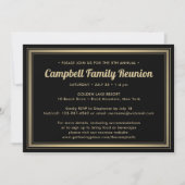 1 Foto Family Wiedersehen Elegant Black and Gold Einladung (Vorderseite)