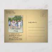 1 Foto Family Wiedersehen Save the Date Black & Go Ankündigungspostkarte (Rückseite)