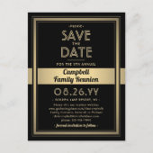 1 Foto Family Wiedersehen Save the Date Black & Go Ankündigungspostkarte (Vorderseite)