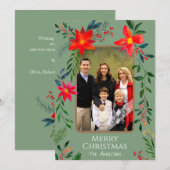 1 Foto Frohe Weihnachten Wasserfarben Blumenurlaub (Vorne/Hinten)