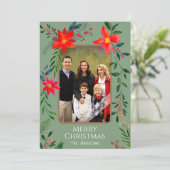 1 Foto Frohe Weihnachten Wasserfarben Blumenurlaub (Stehend Vorderseite)