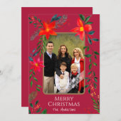 1 Foto Frohe Weihnachten Wasserfarben Blumenurlaub (Vorne/Hinten)