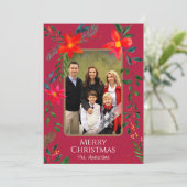 1 Foto Frohe Weihnachten Wasserfarben Blumenurlaub (Stehend Vorderseite)