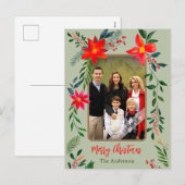 1 Foto Frohe Weihnachten Wasserfarben Blumenurlaub (Vorne/Hinten)